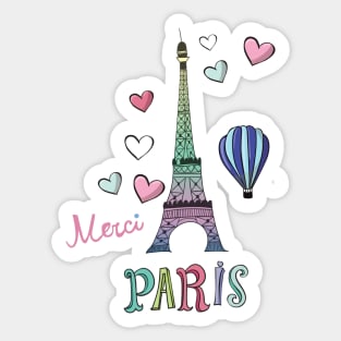 Colorful Paris Art Sticker